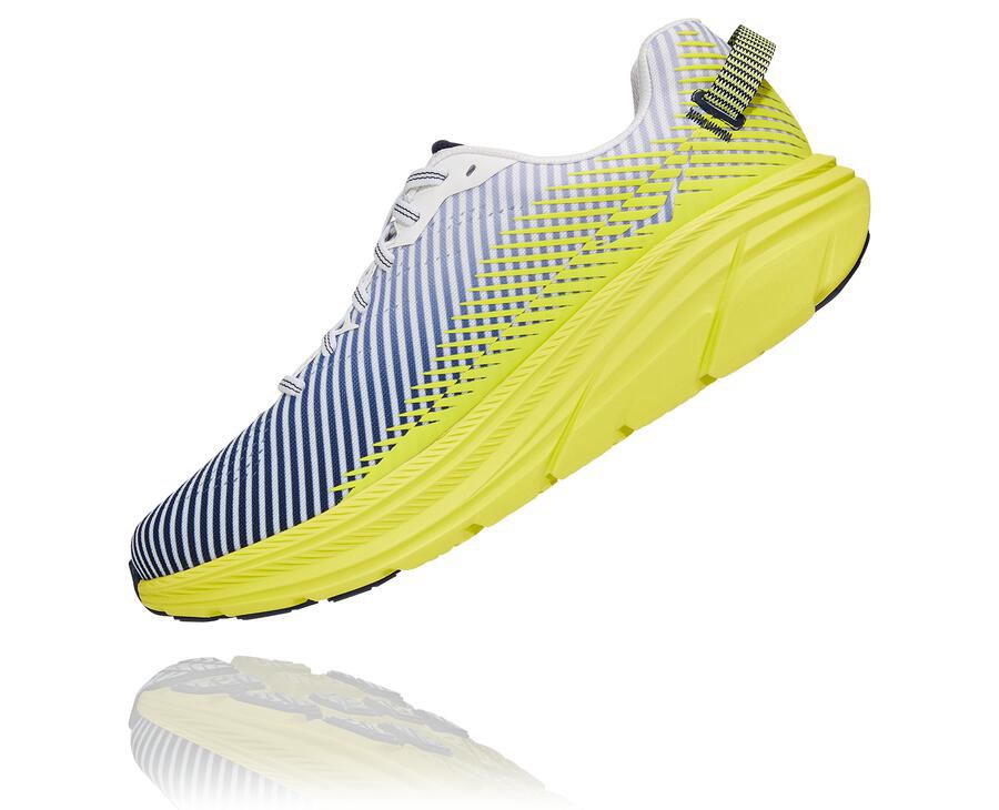Hoka One One Mens Running Shoes - Rincon 2 - White/Blue - SGKM28094